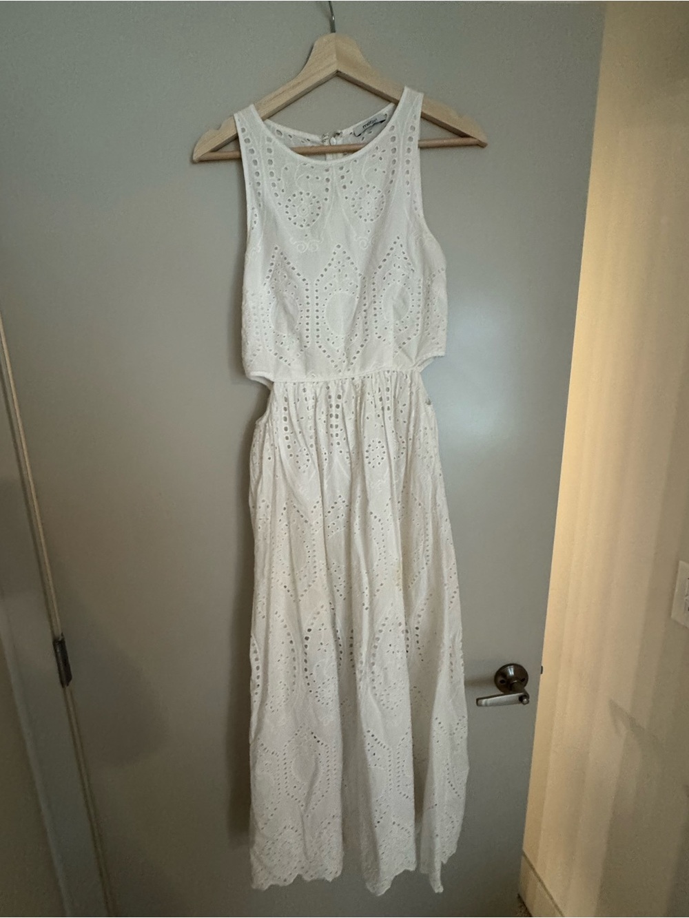 Motivi White Eyelet Cutout Maxi Dress
